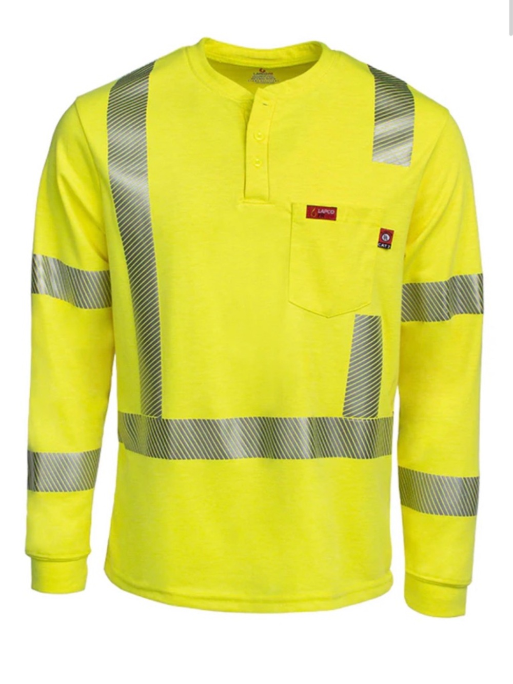 Lapco Fire Resistant Hi-Visability Long Sleeve Henley Shirt